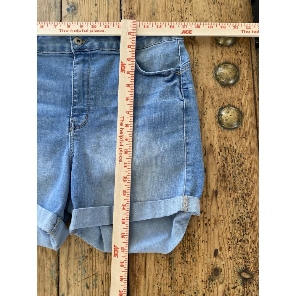 Wax Jean Womens Denim blue Shorts 2xl cotton button cutoff bermuda‎ cuffed - Picture 7 of 7
